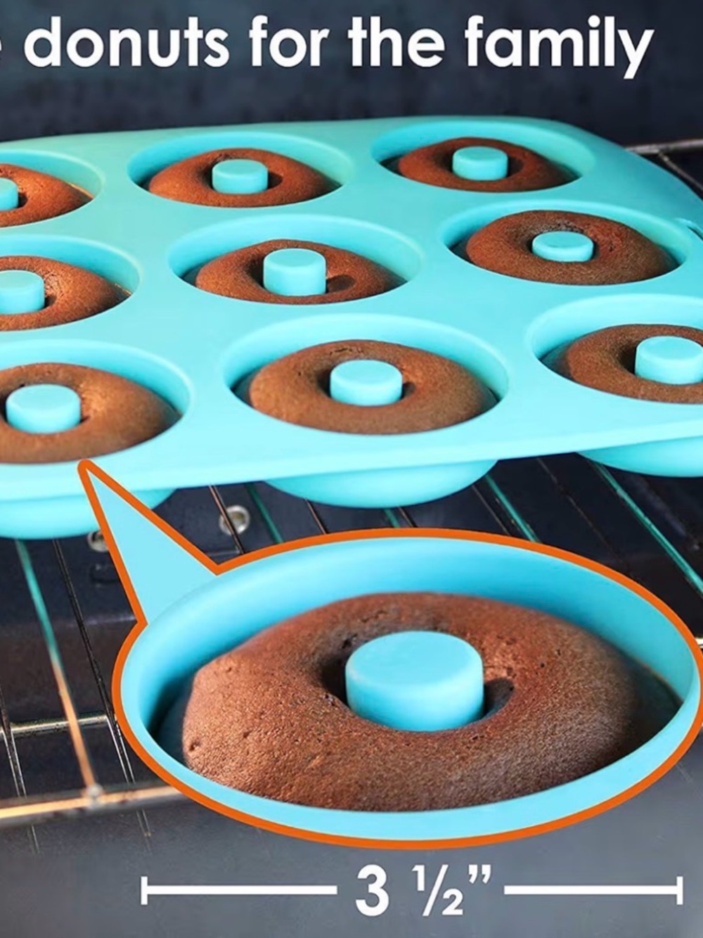 Silicone Donut Baking Pan Mold - Blue
